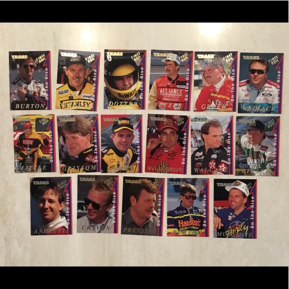 Traks First Run Cards 1995 On The Rise NASCAR Race Cars Drivers Lot Of 17 Card - Picture 3 of 4